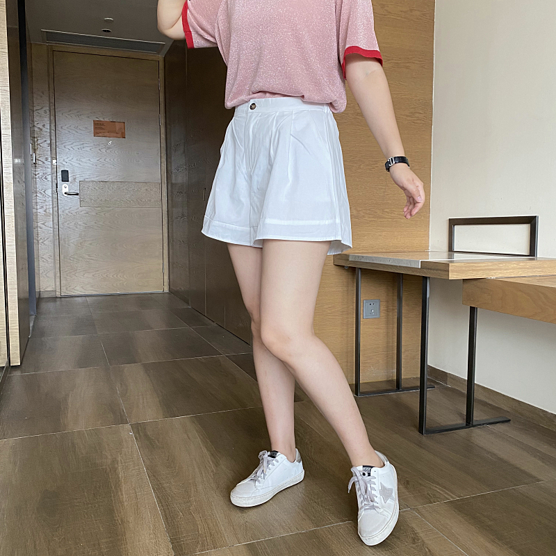 大码女装阔腿短裤女夏宽松高腰a字休闲薄款显瘦潮ins阔腿裤子胖mm