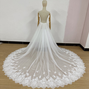 浪漫蕾丝风新娘婚纱礼服长拖尾可拆卸影楼摄影蓬蓬裙