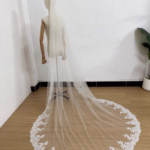 米色高清软纱新娘结婚头纱