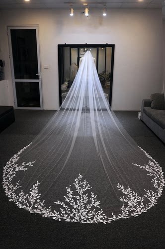 新娘头纱大教堂森系婚礼头饰