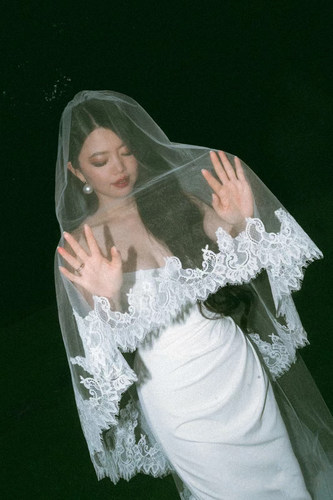 新娘头纱定制热门绣字头纱