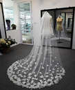 拖地超仙森系3D花拍照道具高级感结婚新娘头饰 法式 头纱轻婚纱长款