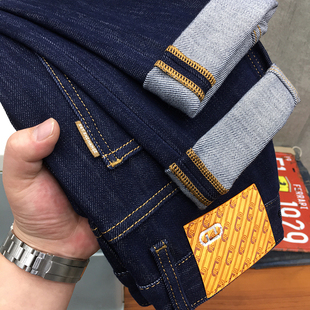 九分裤 薄款 潮流弹力修身 小直脚长裤 防褪色原色牛仔裤 春秋款 男夏季