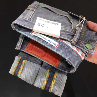 冬季牛仔裤男款斜纹烟灰色高端潮牌弹力修身小直筒九分裤秋冬款