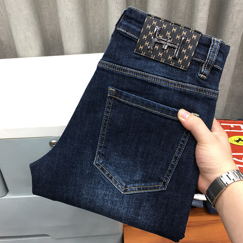 高品质棉感秋季小直筒牛仔裤男百搭青年潮流水洗长裤欧货高端弹力,男装,牛仔裤,淘宝优惠券,粉丝福利购,淘宝优惠卷