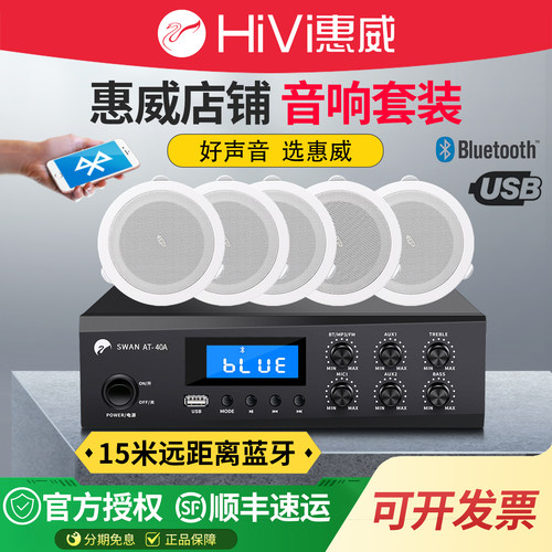 TD206背景音乐功放套装吸顶喇叭