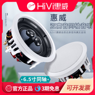 Hivi/惠威 VR6-SC同轴高低音吊顶喇叭 50W天花音响立体声吸顶音箱