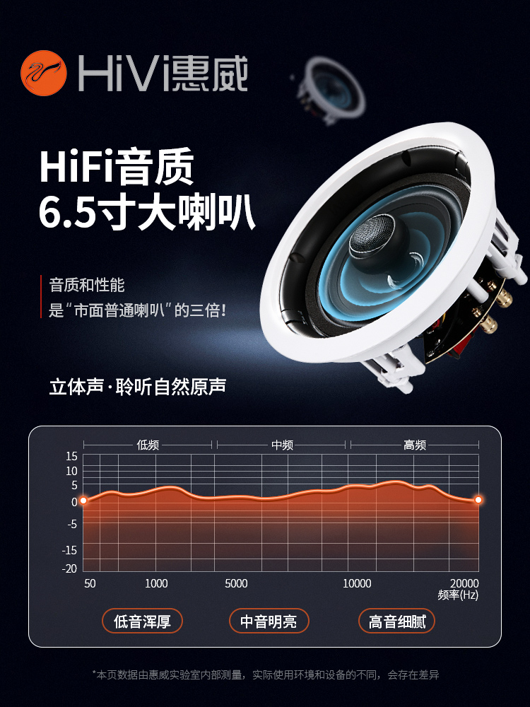 Hivi/惠威 VX6-C吸顶喇叭背景音乐同轴音箱会议天花吊顶音响套装5-封面