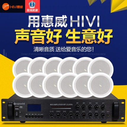 Hivi/惠威 TD202吸顶喇叭吊顶天花音响店铺音箱蓝牙背景音乐系统
