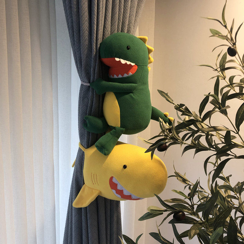 新品卡通创意恐龙鲨鱼窗帘扣窗帘夹绑带可爱田园挂饰生日礼品包邮