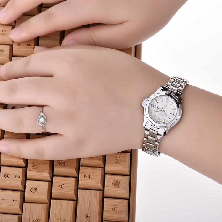 正品dinuo谛诺手表 女士双历石英表 休闲防水女表 复古夜光时装表