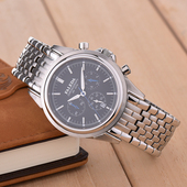 正品 多功能三眼六针夜光石英表蓝宝石镜面商务男表 飞力达手表男士