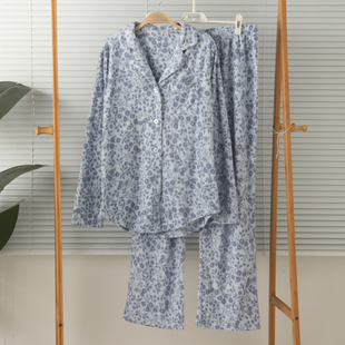 外贸女超细摇粒绒薄绒抓绒开身长袖长裤睡衣家居服套装保暖冬
