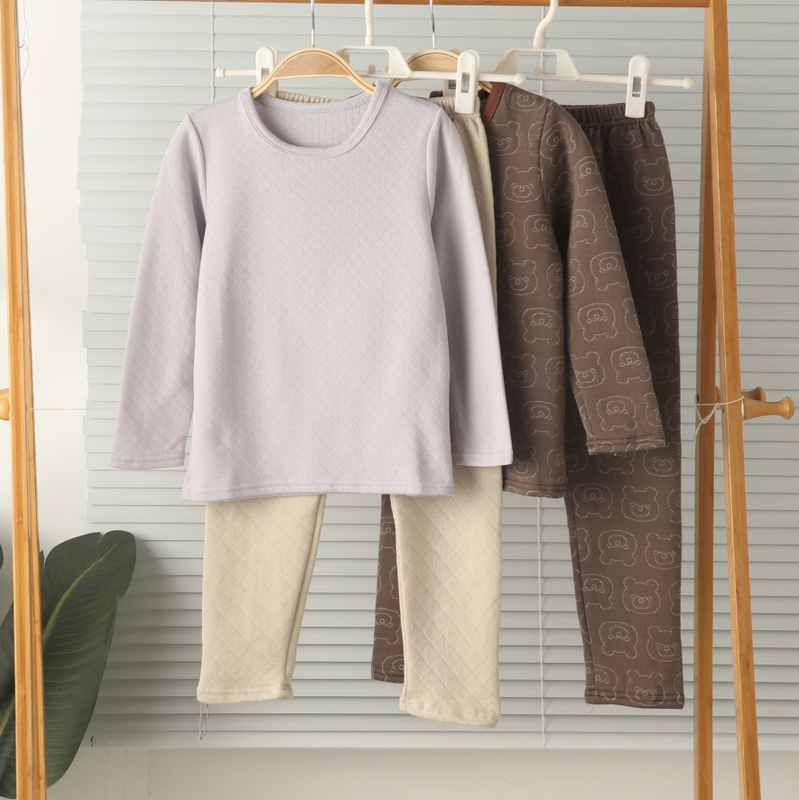 男女童长袖长裤纯棉保暖内衣