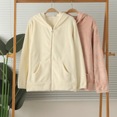 特价 开身家居服上衣睡衣带帽外套保暖冬 女法兰绒珊瑚绒长袖