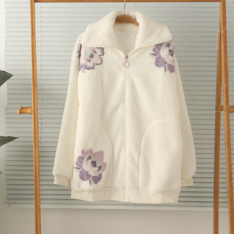 特价外贸女珊瑚绒内拉绒加绒开身长袖家居服睡衣上衣保暖秋冬大码,女士内衣/男士内衣/家居服,睡衣上装,淘宝优惠券,粉丝福利购,淘宝优惠卷