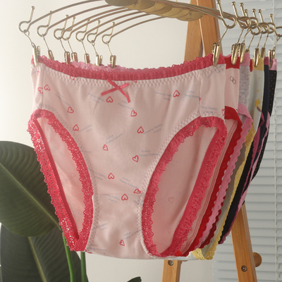 女纯棉中腰三角内裤全棉