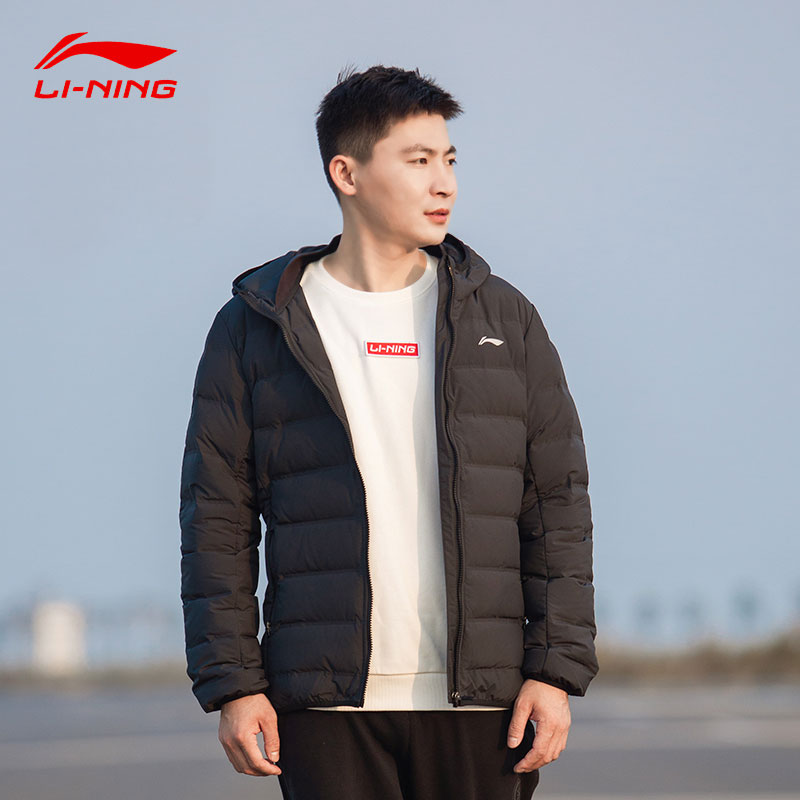 李宁羽绒服男连帽轻薄