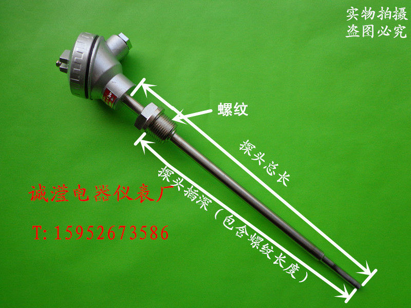 K型热电偶/PT100热电阻/温度传感器/带罗纹安装/WZP-2312