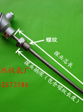 K型热电偶/PT100热电阻/温度传感器/带罗纹安装/WZP-2312