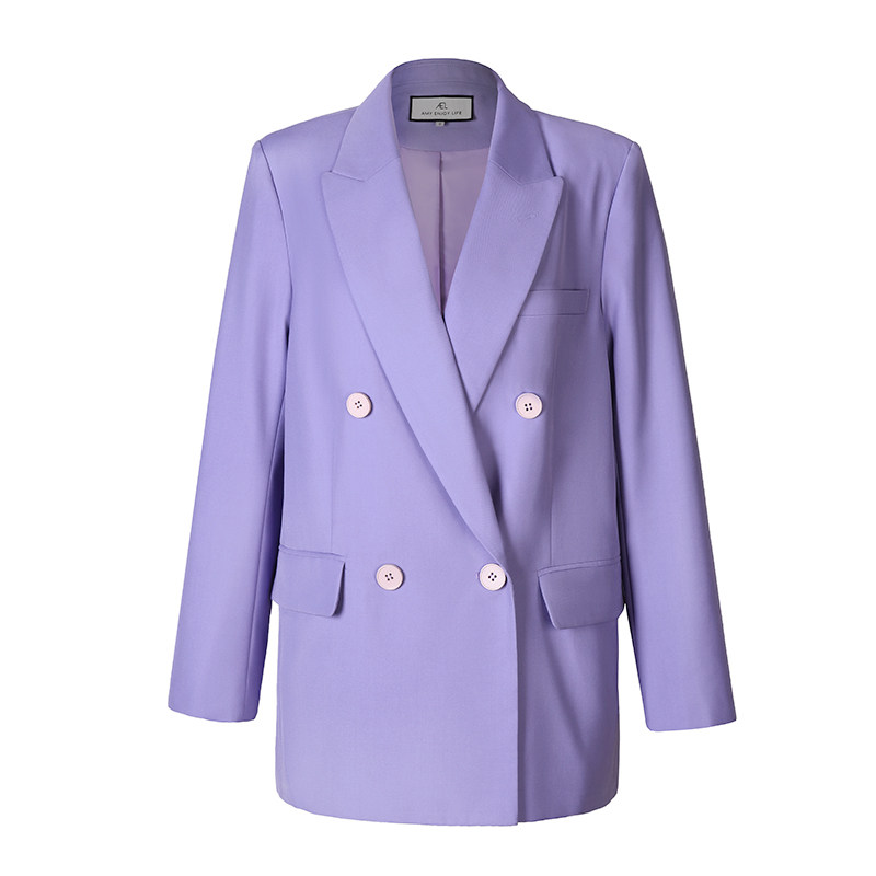 AEL ORIGINAL CUSTOM INS SUPER HOT HONG KONG FLAVOR RETRO PURPLE INTERNET CELEBRITY BLAZER WOMENS LOOSE SUIT TOP