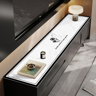 轻奢高级感电视柜盖布台面保护长条桌垫免洗防脏玄关法式餐边柜垫