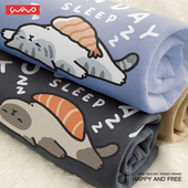 sleep 悦游 monday 圆领套头加绒卫衣男春秋外套猫周一睡觉潮流