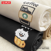 宽松无帽卫衣原创小众情侣装 「七夕」悦游 猫巴克狗啤酒 卡通趣味