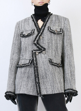 PROFILLZERO黑白粗花呢小香风男女外套王赫野喻言同款profi11zero