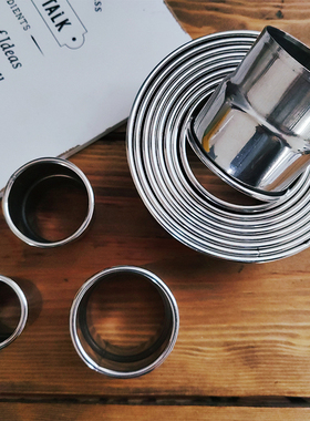 30412头圆形棋格蛋糕肉松小贝巧克力蛋挞面皮饼干切割器模具