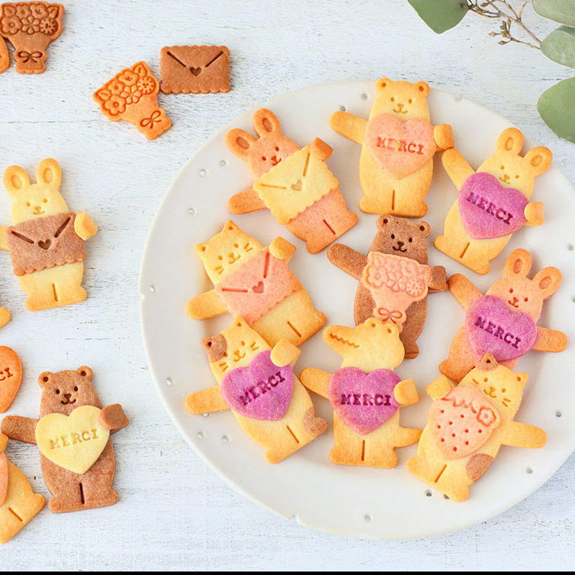 日本cotta正品情人节抱抱熊配件卡通饼干模具创意家用diy烘焙工具