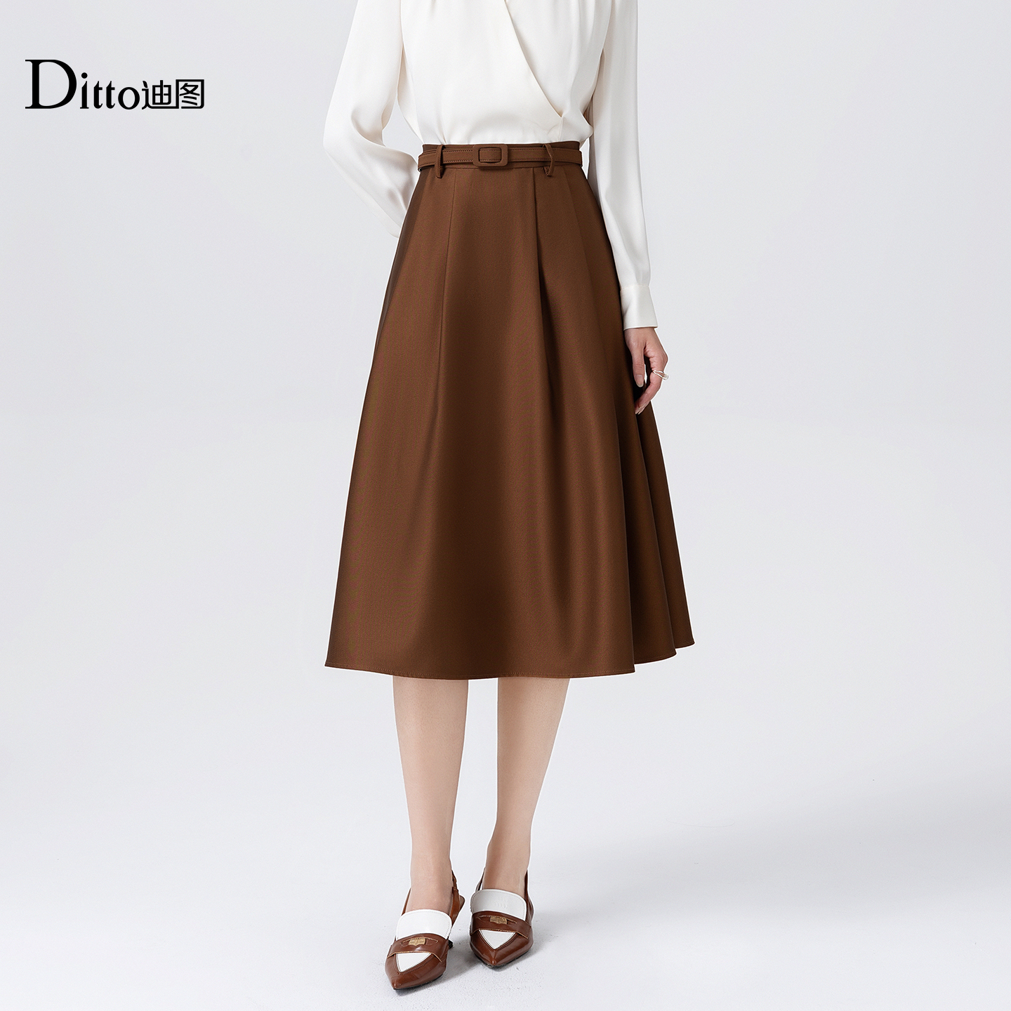 Ditto/迪图气质优雅百搭半身裙