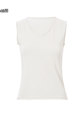 Ditto/迪图2025夏季新款简约基础圆领内搭背心修身上衣毛针织衫
