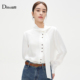 Ditto 迪图轻奢优雅风系带衬衫 女立领纽扣高级感减龄通勤上衣