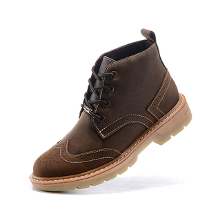 特价牛皮布洛克男靴马丁靴真皮雕花女靴复古潮短靴透气英伦工装靴