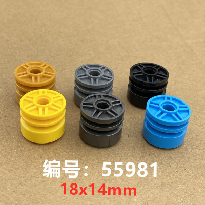 MOC国产55981小颗粒拼插科技积木车轮胎散件配件18x14mm轮毂 圆孔