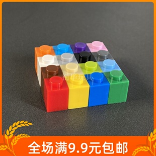 小顆粒拼插積木3005散件基礎(chǔ)零配件單點1x1建筑街景1孔磚黑300526