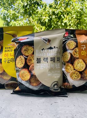 samlip snack韩国三立经典黄油蒜香味/黑胡椒味面包干薄饼