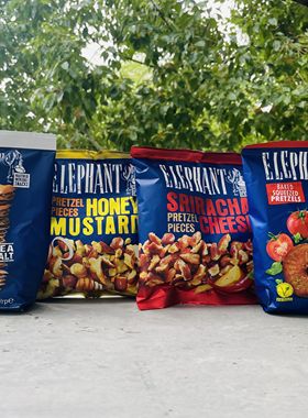 ELEPHANT PRETZELS罗马尼亚进口阿乐芬族蜂蜜芥末/番茄香草脆饼