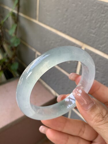 【小陈翡翠】缅甸天然翡翠A货冰种53-54正圈翡翠手镯