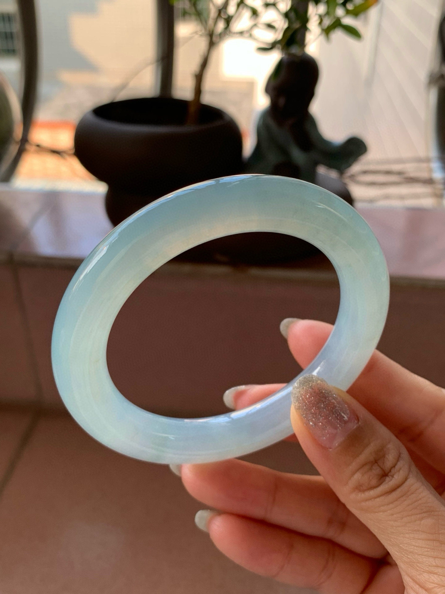 【小陈翡翠】缅甸天然翡翠a货冰晴55-56圆条翡翠手镯,珠宝/钻石/翡翠,手镯,淘宝优惠券,粉丝福利购,淘宝优惠卷