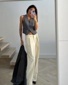 内搭叠穿雅痞无袖 26早春新pepamack同款 马甲 V领西装 上衣 复古法式