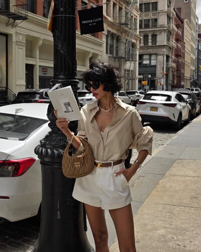 休闲老钱风大地色宽松长袖衬衫