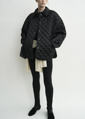 廓形棱格棉服外套宽松休闲棉衣