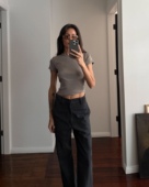 25新pepamack同款 圆领T恤内搭上衣 显瘦纯棉正肩短袖 百搭款 修身