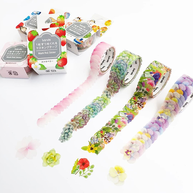 日本Bande手帐PET片状胶带限定樱花第三季兔子椿花朵对话框和小物