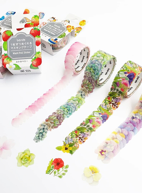 日本Bande手帐PET片状胶带限定樱花第三季兔子椿花朵对话框和小物