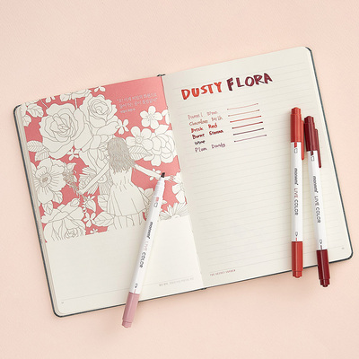 monami水彩笔环保白杆双头水性笔