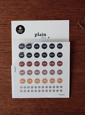 JR韩国文具sonia迷你纸质贴纸星期旅行符号天气圆形透明记号Plain