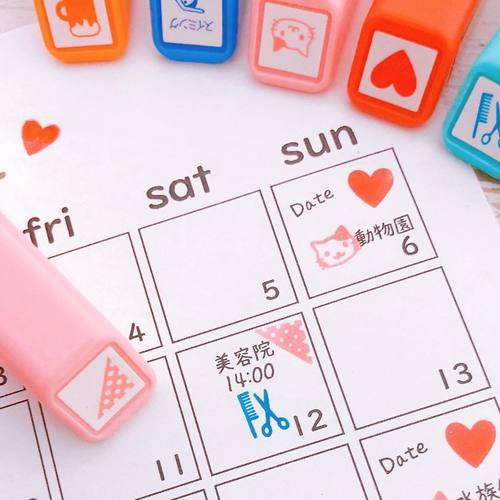 浸透迷你日程兔兔爱心印章